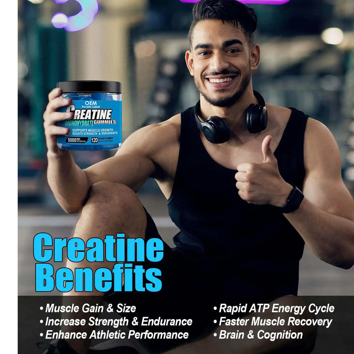 Creatine Monohydrate Gummies 5000mg High Potency